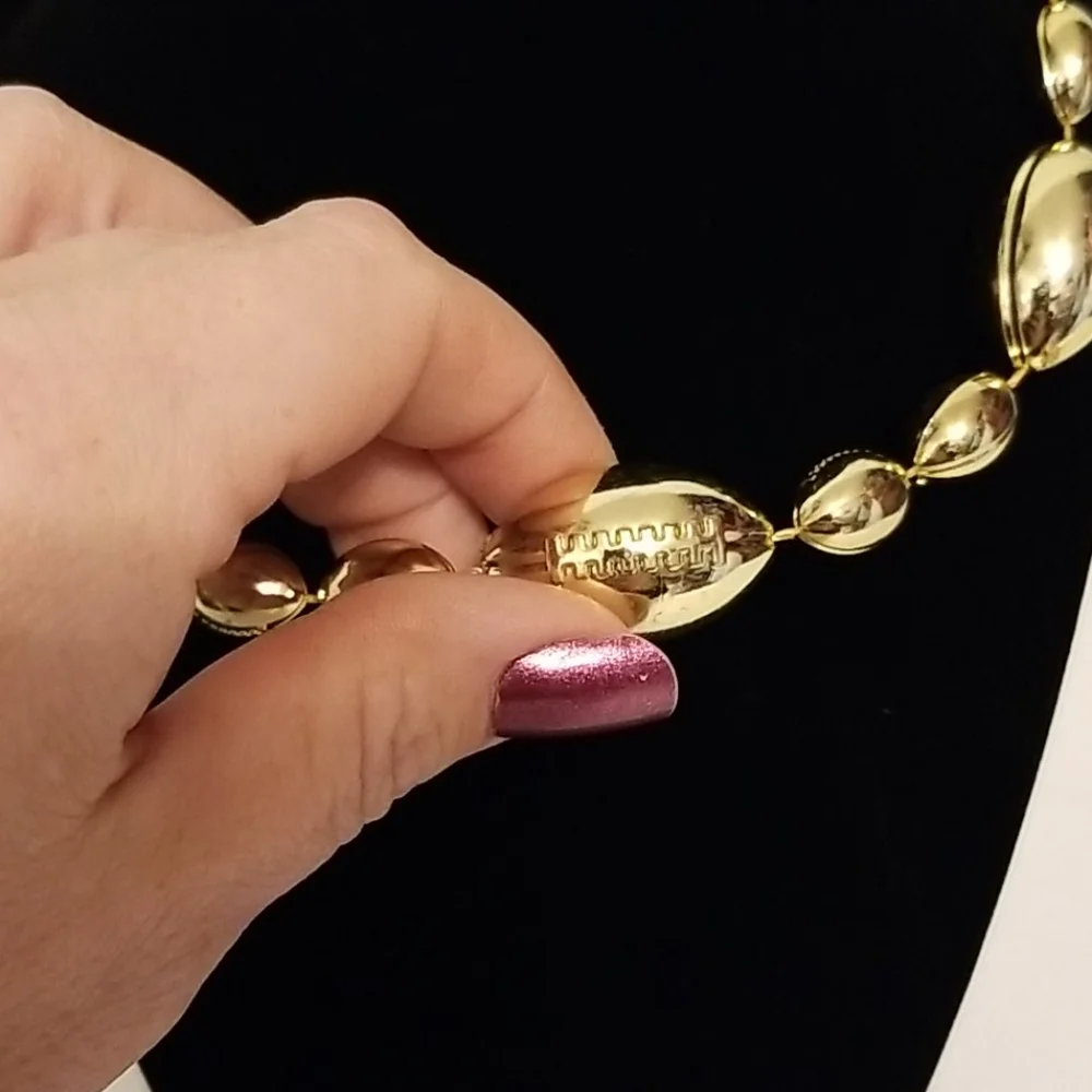 Gold Novelty Football Necklace